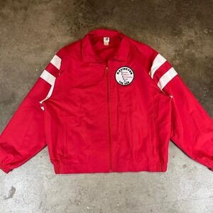 Badger Sport Mens Red Racing For The Son Speed Patch Track Jacket Large